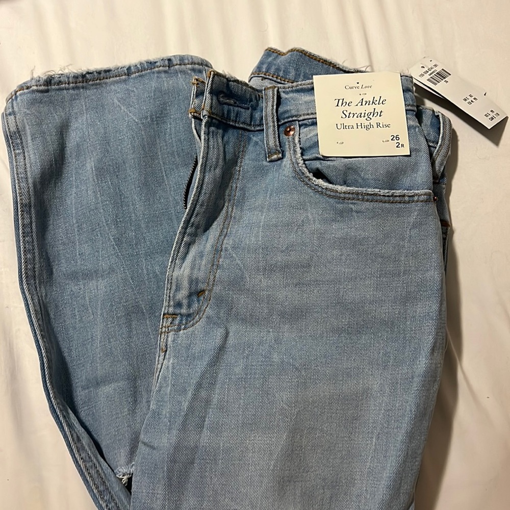 A&F curve love ankle straight jeans